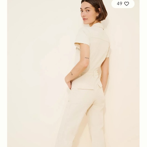 pistola Pants - Pistola Cream Short-Sleeve Jumpsuit, 70’s Vibes, Anthropologie, Like New